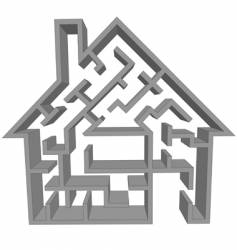 Maze house vector image