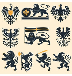 Heraldic set vector image