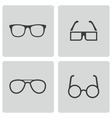 Black glasses icons set Black glasses icons set vector image
