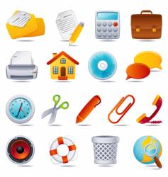 Office icon set vector image