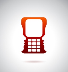 Cell phone and technology over red vector image