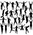 Set of jumping children shilhouettes vector image