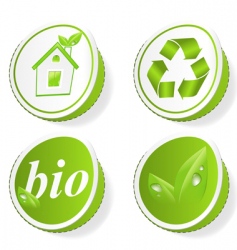 Set of green ecology tags vector image
