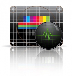 Television test chart with oscillograph vector image