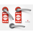 Door handles with hanging signs site under vector image