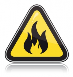 Yellow triangular warning sign vector image
