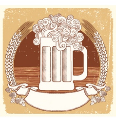 Beer symbolvector vintage graphic illustration of vector image