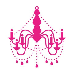 Pink chandelier isolated on white vector image