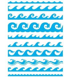 Seamless ocean wave set vector image
