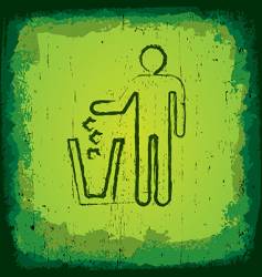 Grunge recycle icon vector image