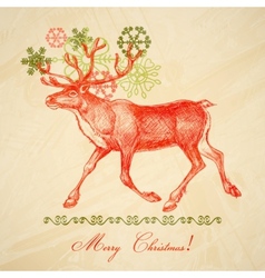 Vintage christmas card vector image