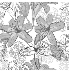 Beautiful seamless pattern with lilies vector image