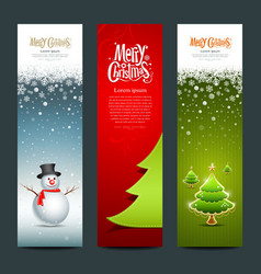 Merry Christmas banner design set vector image