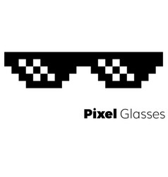Pixel glasses icon vector image