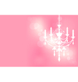 Chandelier on pink postcard vector image