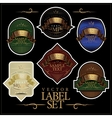 Detailed ornate various color label set vector image