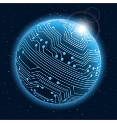 Technology planet vector image