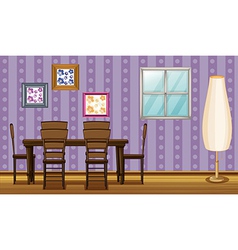 A dinning table and a lamp vector image