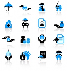 Insurance icons vector image