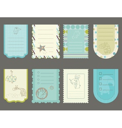 Design elements for baby scrapbook - cute tags wit vector image