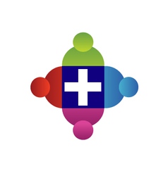 Teamwork with a cross logo vector image