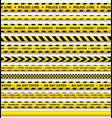 Yellow black police tape set isolated vector image