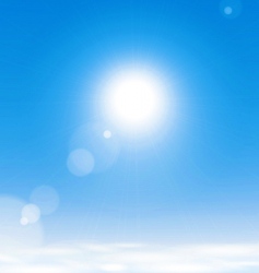 Sun above the clouds vector image