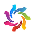 Hands teamwork logo vector image