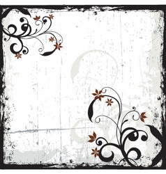 Grunge floral background vector image