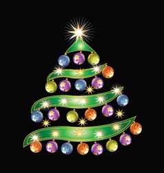 Christmas tree with balls Christmas tree with balls vector image