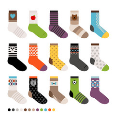 Childrens socks icon set vector image
