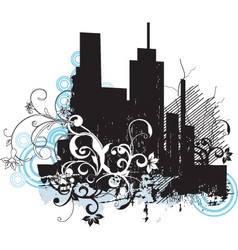 Urban floral grunge city Urban floral grunge city vector image