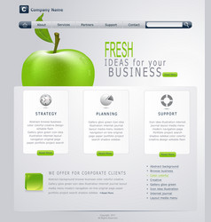 Grey-green website with apple vector image