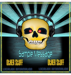 DJ Skull Poster vector image
