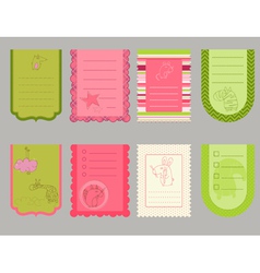 Design elements for baby scrapbook - cute tags wit vector image
