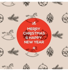 Christmas seamless hand-drawn pattern vector image
