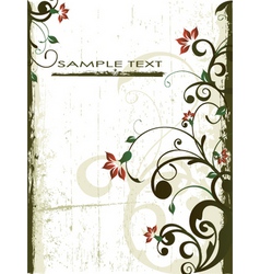 Antique floral grunge background vector image