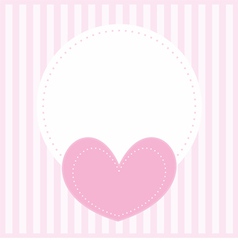 Valentines card with pink heart and white place vector image