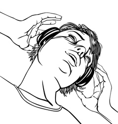 Girl with headphones vector image