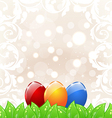 Easter background with colorful eggs vector image