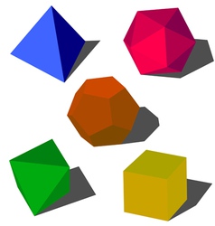 Colorfull 3d geometric shapes vector image