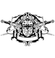 Crossed swords and helmet vector image