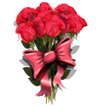 Bouquet of roses with a bow vector image