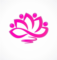 Lotus flower icon logo vector image