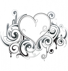 Floral heart tattoo vector image