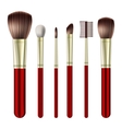 Set of makeup brushes Set of makeup brushes vector image