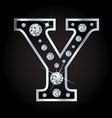 Shiny diamond letter isolated on black vector image