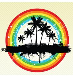 Grunge palm trees vector image