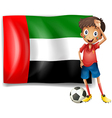 The UAE flag and the male athlete The UAE flag and the male athlete vector image