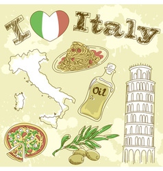 Italy travel grunge card vector image